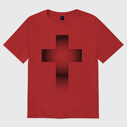 Футболка оверсайз женская Крест православный, цвет: красный