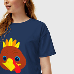 Футболка оверсайз женская Индейка, цвет: тёмно-синий — фото 2