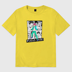 Женская футболка оверсайз Кусуо Сайки на фоне манги