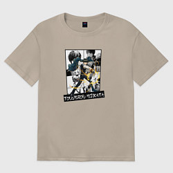 Женская футболка оверсайз Тоширо Хиджиката на фоне манги