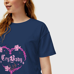 Футболка оверсайз женская CryBaby, цвет: тёмно-синий — фото 2