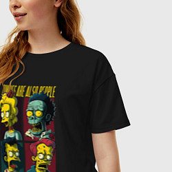 Футболка оверсайз женская Zombies are also people only dead, цвет: черный — фото 2