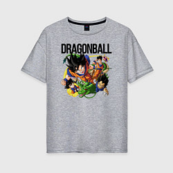 Футболка оверсайз женская Гоку из Dragonball, цвет: меланж