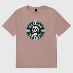 Футболка оверсайз женская Seattle grunge Nirvana Kurt, цвет: пыльно-розовый