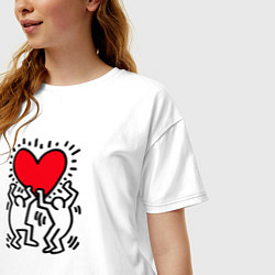 Футболка оверсайз женская Big heart, цвет: белый — фото 2