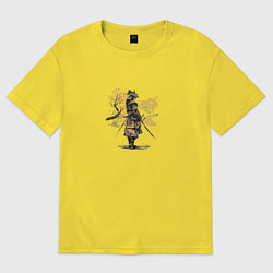 Футболка оверсайз женская Одинокий ронин, цвет: желтый