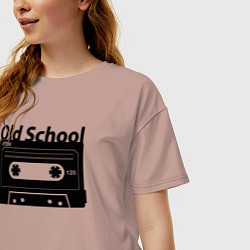 Футболка оверсайз женская Old school music, цвет: пыльно-розовый — фото 2