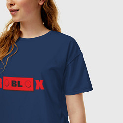 Футболка оверсайз женская Roblox деталь, цвет: тёмно-синий — фото 2