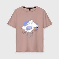 Женская футболка оверсайз Грустный голубь: mood AF