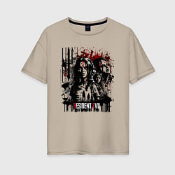 Женская футболка оверсайз Дизайн Resident Evil