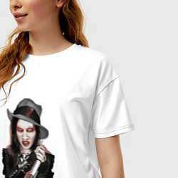 Футболка оверсайз женская Marilyn Manson clipart, цвет: белый — фото 2