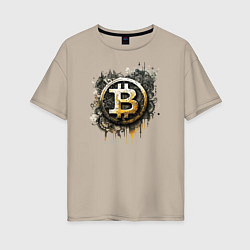 Женская футболка оверсайз Bitcoin BTC