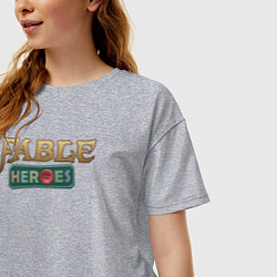 Футболка оверсайз женская Fable heroes logo, цвет: меланж — фото 2