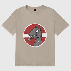 Футболка оверсайз женская Волк выходящий за рамки и запреты, цвет: миндальный