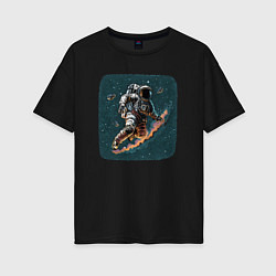Женская футболка оверсайз Космонавт с метеорами