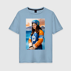 Женская футболка оверсайз Мона Лиза - крайний нападающий