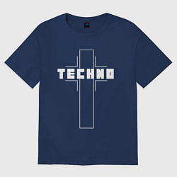 Женская футболка оверсайз Techno крест