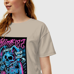 Футболка оверсайз женская Blink 182 рок группа, цвет: миндальный — фото 2