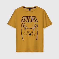 Женская футболка оверсайз Sum41 - rock cat