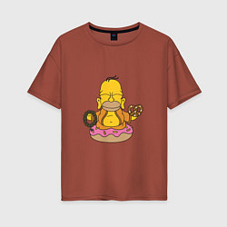 Женская футболка оверсайз Буддизм Симпсон