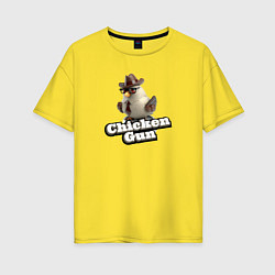 Женская футболка оверсайз Chicken Gun illustration