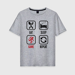 Женская футболка оверсайз Eat - sleep - Portal - repeat