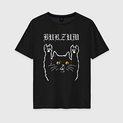 Женская футболка оверсайз Burzum rock cat