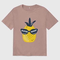 Женская футболка оверсайз Солнечный ананас