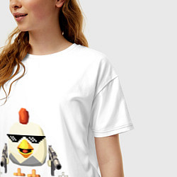 Футболка оверсайз женская Чикен Ган, цвет: белый — фото 2
