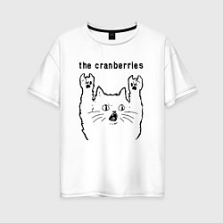 Футболка оверсайз женская The Cranberries - rock cat, цвет: белый