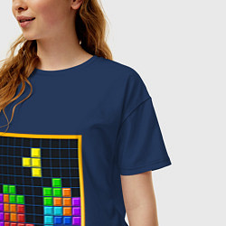 Футболка оверсайз женская Tetris, цвет: тёмно-синий — фото 2