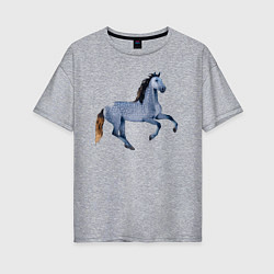 Футболка оверсайз женская Андалузская лошадь, цвет: меланж