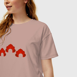 Футболка оверсайз женская Три кокошника, цвет: пыльно-розовый — фото 2