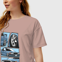 Футболка оверсайз женская Mercedes-Benz 190E V1, цвет: пыльно-розовый — фото 2