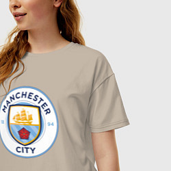 Футболка оверсайз женская Manchester City FC, цвет: миндальный — фото 2