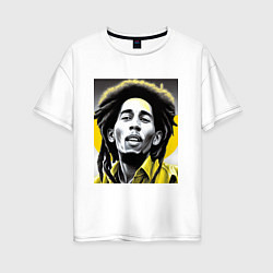 Женская футболка оверсайз Bob Marley Digital Art