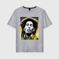 Женская футболка оверсайз Bob Marley Digital Art