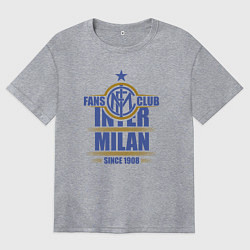 Футболка оверсайз женская Inter Milan fans club, цвет: меланж