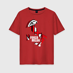 Футболка оверсайз женская Forza Milan, цвет: красный