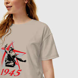 Футболка оверсайз женская Победа 1945, цвет: миндальный — фото 2