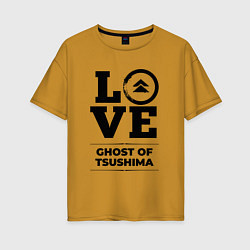 Женская футболка оверсайз Ghost of Tsushima love classic