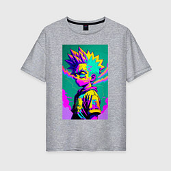 Женская футболка оверсайз Bart Simpson - pop art