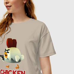 Футболка оверсайз женская Chicken Gun chick, цвет: миндальный — фото 2