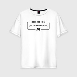 Женская футболка оверсайз S T A L K E R gaming champion: рамка с лого и джой