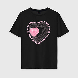Футболка оверсайз женская Everythings nice, цвет: черный