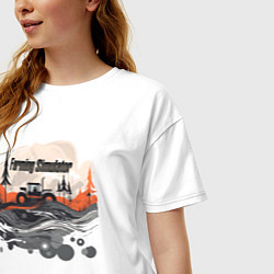Футболка оверсайз женская Farming Simulator - Vector flat, цвет: белый — фото 2
