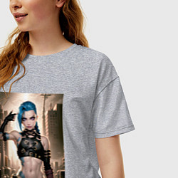 Футболка оверсайз женская Jinx model, цвет: меланж — фото 2