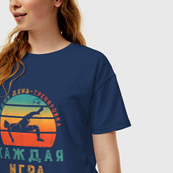 Футболка оверсайз женская Футбол навсегда, цвет: тёмно-синий — фото 2