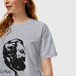 Футболка оверсайз женская Karl Marx, цвет: меланж — фото 2