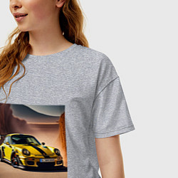 Футболка оверсайз женская Porsche 911, цвет: меланж — фото 2